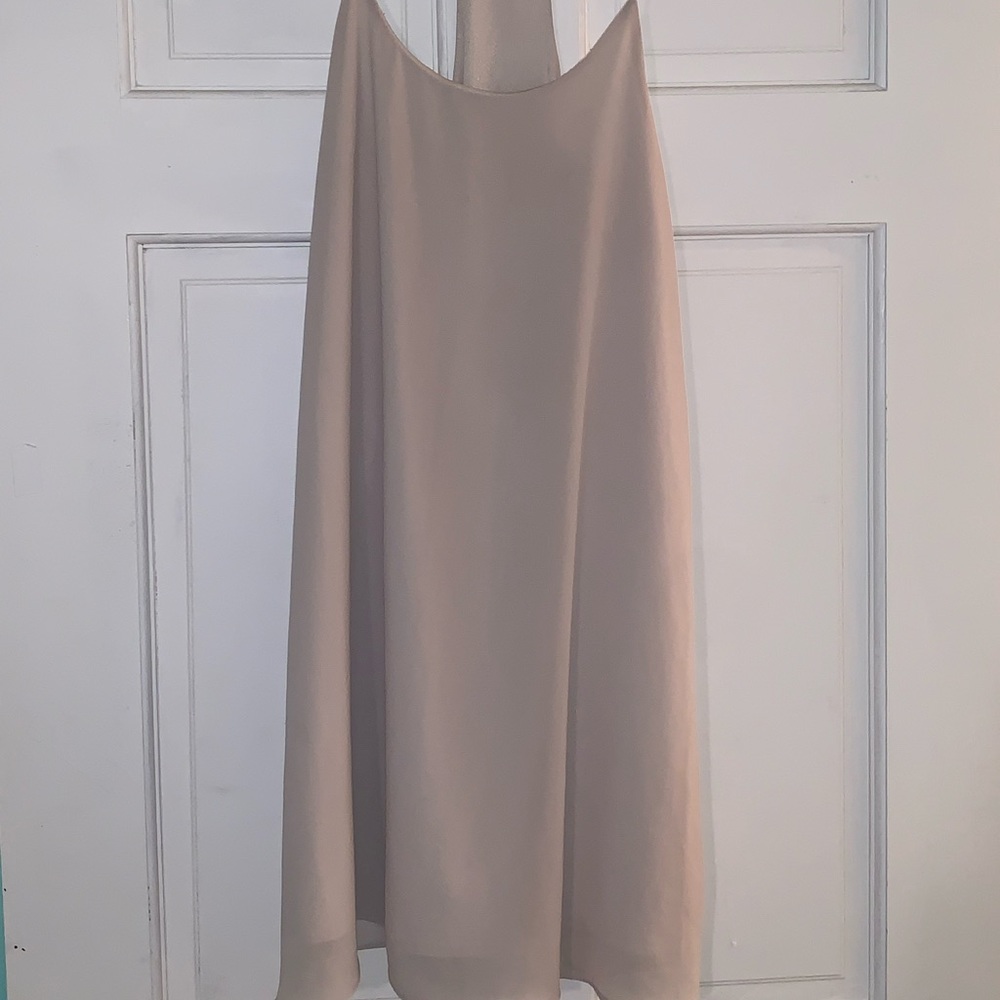 Naked Zebra nude mini shift dress